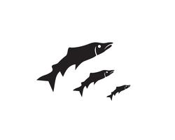 poisson vecteur silhouette modèle saumon noir