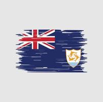 pinceau drapeau anguilla. drapeau national vecteur