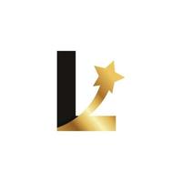 lettre initiale l élément de modèle de symbole d'icône de logo d'étoile d'or vecteur