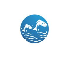 Modèle de logo de poisson. Symbole de vecteur créatif du club de pêche ou en ligne