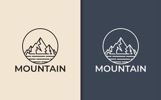 logo minimaliste de dessin au trait abstrait montagne vecteur