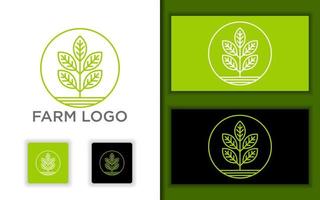 modèle de conception de logo de concept de ferme nature verte vecteur