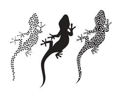 Lézard caméléon gecko silhouette noir vecteur noir