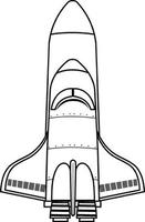 contour de griffonnage de fusée à colorier vecteur