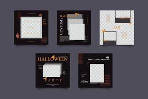 modèle de publications sur les médias sociaux d'événement de fête d'halloween ou modèle de bannières d'événement de vente d'halloween vecteur