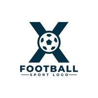 lettre x avec création de logo de ballon de football. éléments de modèle de conception de vecteur pour l'équipe sportive ou l'identité d'entreprise.