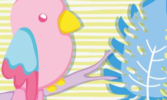 Punchy pastel mignon dessin animé perroquet vecteur