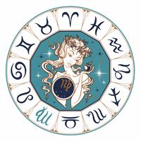 Signe du zodiaque vierge une belle fille. Horoscope. Astrologie. Vecteur. vecteur