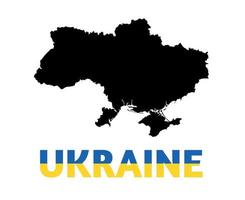ukraine emblème carte noire avec nom drapeau national europe icône symbole illustration vectorielle vecteur
