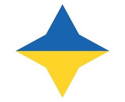 Résumé de conception de l'emblème du drapeau ukrainien avec nom national europe vector illustration design