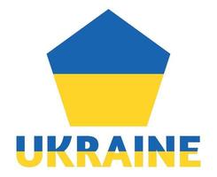 conception de symbole d'icône de drapeau de l'ukraine avec illustration vectorielle de nom national europe vecteur