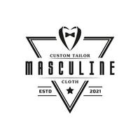 insigne d'étiquette rétro vintage classique pour vêtements vêtements gentleman et élément de modèle de conception d'emblème de logo masculin vecteur