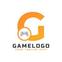 lettre initiale g avec icône de console de jeu et pixel pour le concept de logo de jeu. utilisable pour les logos d'applications de démarrage d'entreprise, de technologie et de jeu.