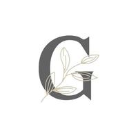 lettre initiale g logo floral et botanique. feuille de nature féminine pour symbole d'icône de salon de beauté, de massage, de cosmétiques ou de spa vecteur