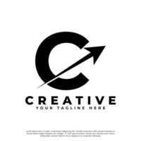 lettre initiale c logotype de forme de flèche créative artistique vers le haut. utilisable pour les logos d'entreprise et de marque. vecteur