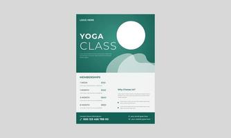 modèle de conception de flyer de yoga, modèle de conception de bannière d'entraînement physique, modèle de flyer de cours en ligne de yoga, modèle de flyer d'entreprise de yoga vecteur