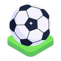 football, icône de ballon de football de style isométrique vecteur