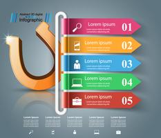 Icône 3d de fer à cheval - infographie de l&#39;entreprise. vecteur