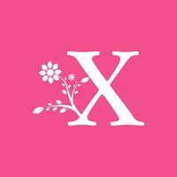 lettre x fleur de logogramme fantaisie liée. utilisable pour les logos d'entreprise et de nature. vecteur