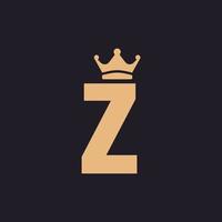 luxe vintage lettre initiale z trône avec couronne classique étiquette premium logo design inspiration vecteur