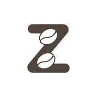 logo du café. lettre z avec icône café espace négatif à l'intérieur. modèle de conception de vecteur