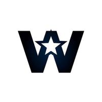 lettre w logo étoile. utilisable pour les logos gagnants, primés et premium. vecteur
