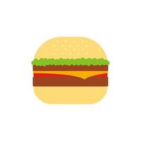 délicieux hamburger design plat burger vector illustration design illustration. produits de restauration rapide dans un style plat sur fond blanc. illustration vectorielle.