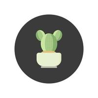 illustration vectorielle de cactus design plat, isolée sur fond blanc. plante verte, fleur et nature, floral et exotique, illustration tropicale botanique sauvage vecteur