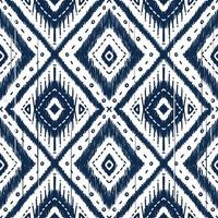 diamant bleu marine indigo sur fond blanc. motif oriental ethnique géométrique design traditionnel pour tapis papier peint vêtements emballage batik tissu tissu illustration vectorielle style de broderie vecteur