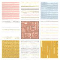 pack de motifs vectoriels sans couture ensemble d'arrière-plans de surface enfantins couleurs personnalisées à la mode thème hipster de l'enfance, pack de motifs abstraits géométriques de style scandinave pour l'impression sur papier et tissu. vecteur