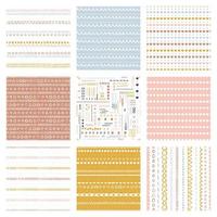 pack de motifs vectoriels sans couture ensemble d'arrière-plans de surface enfantins couleurs personnalisées à la mode thème hipster de l'enfance, pack de motifs abstraits géométriques de style scandinave pour l'impression sur papier et tissu. vecteur