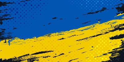 drapeau de l'ukraine avec concept de pinceau et style de demi-teintes. drapeau de l'ukraine dans le style grunge. priez pour l'Ukraine. pinceau peint à la main drapeau du pays ukraine vecteur