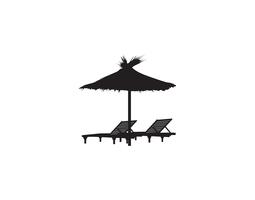 Chaise longue parasol été plage vacances symbole symbole. vecteur