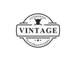 insigne rétro vintage pour l'inspiration de conception d'emblème de logo de vêtements vecteur