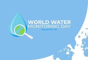 illustration de conception à plat du modèle de journée mondiale de surveillance de l'eau, conception adaptée aux affiches, bannières, arrière-plans et cartes de voeux sur le thème de la journée mondiale de surveillance de l'eau vecteur