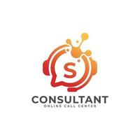 icône du logo de consultation. modèle de conception de logo lettre initiale s consultant en ligne vecteur