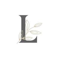 lettre initiale l logo floral et botanique. feuille de nature féminine pour symbole d'icône de salon de beauté, de massage, de cosmétiques ou de spa vecteur