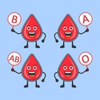 graphique vectoriel d'illustration des caractères de groupe sanguin définis. superbe design pour la journée mondiale du sang