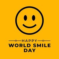 modèle de conception de la journée mondiale du sourire illustration vectorielle conception de voeux isolée sur fond jaune vecteur