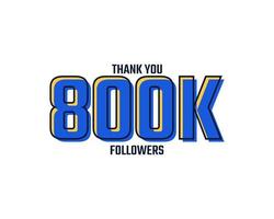 merci vecteur de célébration de carte de 800 000 suiveurs. 800 000 abonnés félicitations post modèle de médias sociaux.