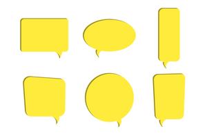 Ensemble de papier jaune découpé des icônes vectorielles speech bubble vecteur