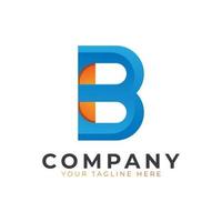 création créative du logo de la lettre initiale b. style origami en forme de flèche géométrique jaune et bleue. utilisable pour les logos d'entreprise et de marque. élément de modèle d'idées de conception de logo vectoriel plat. vecteur eps10