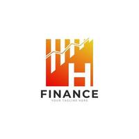 lettre initiale h graphique bar finance logo design inspiration vecteur