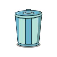 illustration graphique vectoriel de poubelle en bleu, design adapté au thème de la propreté