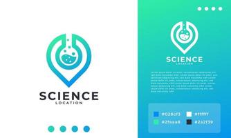 élément de conception d'icône de logo d'emplacement de laboratoire local. utilisable pour les logos commerciaux, scientifiques, de soins de santé et médicaux. vecteur