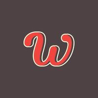 logo lettre w rétro dans un style occidental vintage avec double couche. utilisable pour les polices vectorielles, les étiquettes, les affiches, etc. vecteur