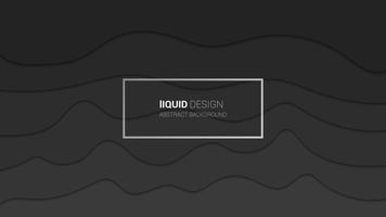 Résumé 3d conception 3d couches liqiud. Concept design dynamique de couleurs gris foncé ou illustration liquide qui coule pour le modèle de site Web. Papercut. vecteur