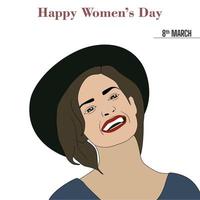 illustration vectorielle de happy womens day sur fond blanc. vecteur