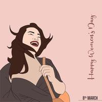 illustration vectorielle de happy womens day sur fond blanc. vecteur