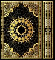 conception de la couverture du livre du coran islamique qui signifie le vecteur gratuit de la prime du saint coran